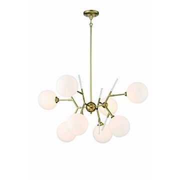 Polares Eight Light Chandelier in Honey Gold by George Kovacs