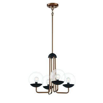 George Kovacs Outer Limits 4 Light Chandelier in Painted Bronze with Natural Brush