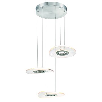 George Kovacs Light Ray 3 Light 17 Inch Pendant Light in Brushed Nickel
