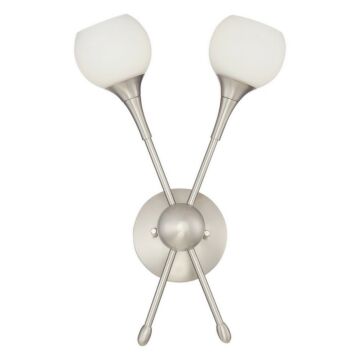 George Kovacs Pontil 2 Light 17 Inch Wall Sconce in Brushed Nickel