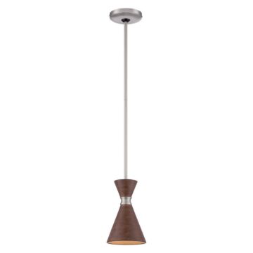 George Kovacs Conic 6 Inch Pendant Light in Distressed Koa