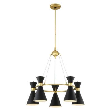 Conic Five Light Chandelier in Honey Gold by George Kovacs
