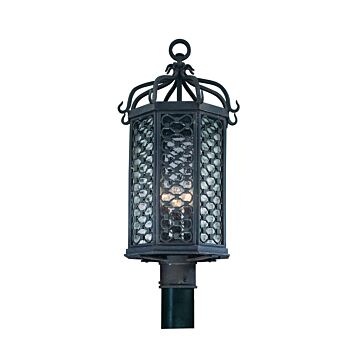 Los Olivos Three Light Post Lantern in Textured Iron by Troy Lighting