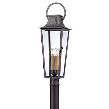 Parisian Square Four Light Post Lantern in Aged Pewter by Troy Lighting