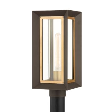 Lowry One Light Outdoor Post Mount in Textured BronzePatina Brass by Troy Lighting