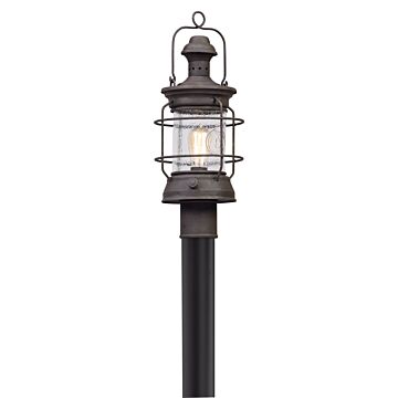 Atkins One Light Post Lantern in Heritage Bronze by Troy Lighting