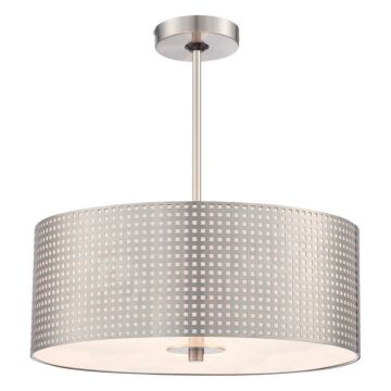 Grid Three Light Pendant in Brushed Nickel by George Kovacs