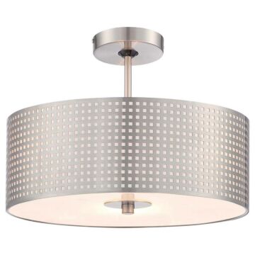 Grid Three Light Semi Flush Mount in Brushed Nickel by George Kovacs