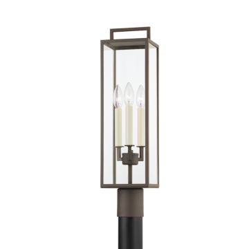 Beckham Three Light Outdoor Post Mount in Textured Bronze by Troy Lighting