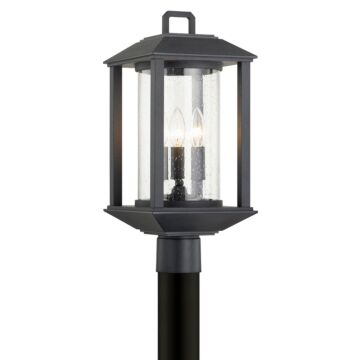 Mccarthy Three Light Post Lantern in Forged Iron by Troy Lighting
