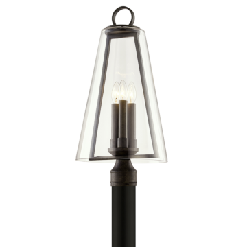 Adamson Three Light Post Lantern in French Iron by Troy Lighting