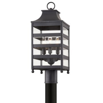 Troy Holstrom 3 Light Outdoor Post Light in Forged Iron