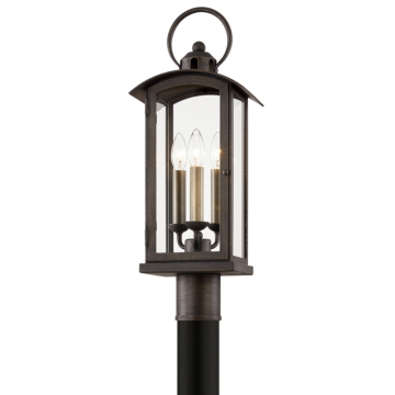 Chaplin Three Light Post Lantern in Vienna Bronze by Troy Lighting