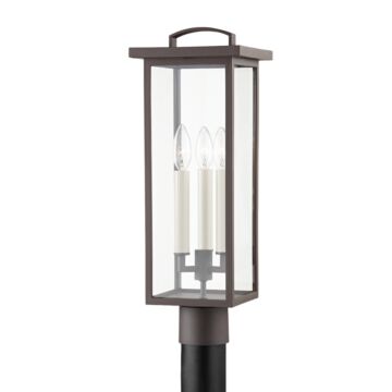 Eden Three Light Outdoor Post Mount in Textured Bronze by Troy Lighting