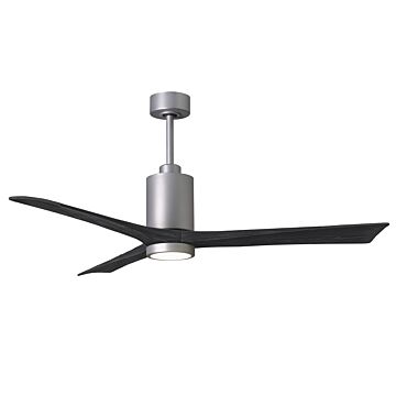 Patricia 6-Speed DC 60" Ceiling Fan w/ Integrated Light Kit in Brushed Nickel with Matte Black blades