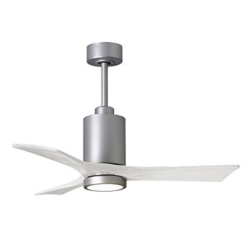 Patricia 6-Speed DC 42" Ceiling Fan w/ Integrated Light Kit in Brushed Nickel with Matte White blades