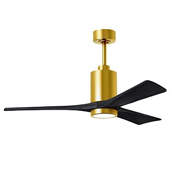 Patricia 6-Speed DC 52" Ceiling Fan w/ Integrated Light Kit in Brushed Brass with Matte Black blades