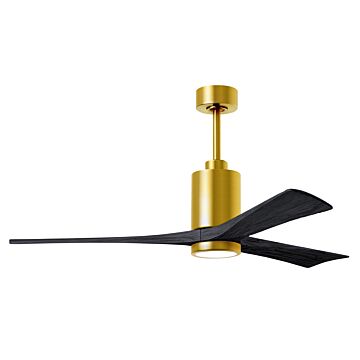 Patricia 6-Speed DC 60" Ceiling Fan w/ Integrated Light Kit in Brushed Brass with Matte Black blades