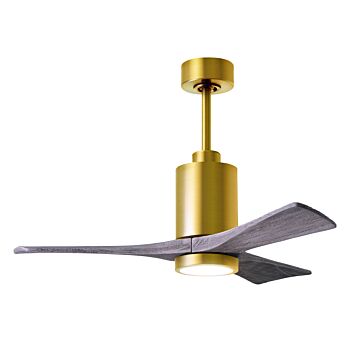 Patricia 6-Speed DC 42" Ceiling Fan w/ Integrated Light Kit in Brushed Brass with Barnwood Tone blades