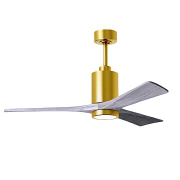 Patricia 6-Speed DC 52" Ceiling Fan w/ Integrated Light Kit in Brushed Brass with Barnwood Tone blades
