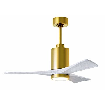 Patricia 6-Speed DC 42" Ceiling Fan w/ Integrated Light Kit in Brushed Brass with Matte White blades