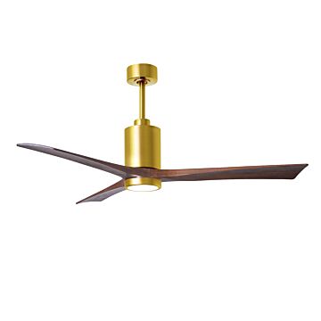 Patricia 6-Speed DC 60" Ceiling Fan w/ Integrated Light Kit in Brushed Brass with Walnut Tone blades