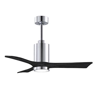 Patricia 6-Speed DC 42" Ceiling Fan w/ Integrated Light Kit in Polished Chrome with Matte Black blades