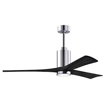 Patricia 6-Speed DC 60" Ceiling Fan w/ Integrated Light Kit in Polished Chrome with Matte Black blades