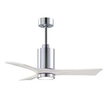 Patricia 6-Speed DC 42" Ceiling Fan w/ Integrated Light Kit in Polished Chrome with Matte White blades