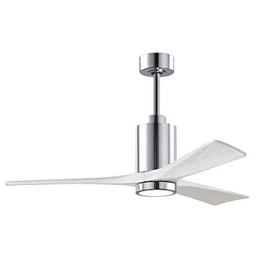 Patricia 6-Speed DC 52" Ceiling Fan w/ Integrated Light Kit in Polished Chrome with Matte White blades