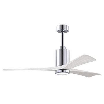Patricia 6-Speed DC 60" Ceiling Fan w/ Integrated Light Kit in Polished Chrome with Matte White blades