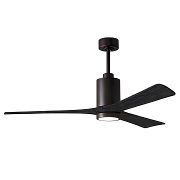 Patricia 6-Speed DC 60" Ceiling Fan w/ Integrated Light Kit in Textured Bronze with Matte Black blades