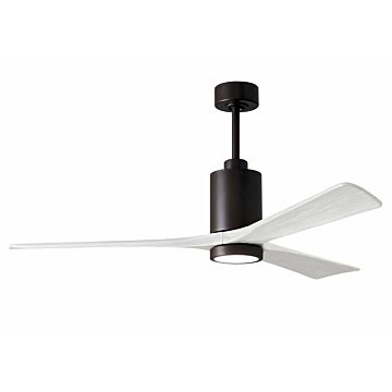 Patricia 6-Speed DC 60" Ceiling Fan w/ Integrated Light Kit in Textured Bronze with Matte White blades