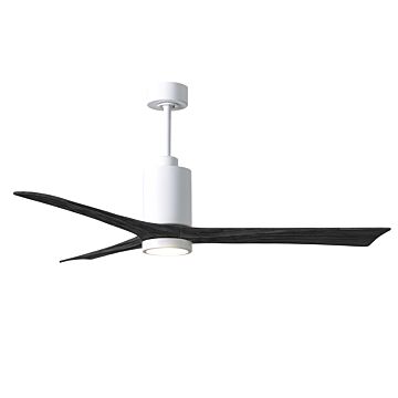 Patricia 6-Speed DC 60" Ceiling Fan w/ Integrated Light Kit in White with Matte Black blades