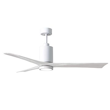 Patricia 6-Speed DC 60" Ceiling Fan w/ Integrated Light Kit in White with Matte White blades