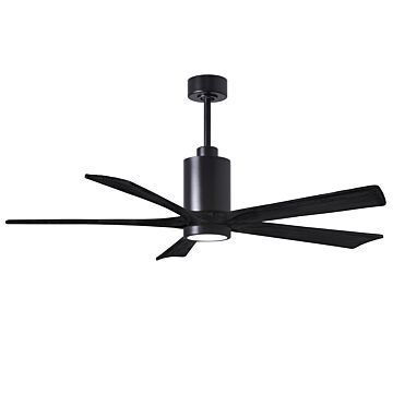 Patricia 6-Speed DC 60" Ceiling Fan w/ Integrated Light Kit in Matte Black with Matte Black blades