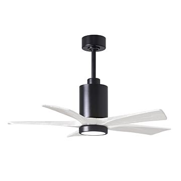 Patricia 6-Speed DC 42" Ceiling Fan w/ Integrated Light Kit in Matte Black with Matte White blades
