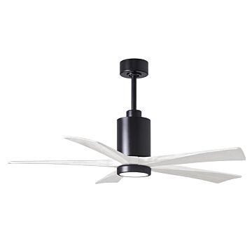 Patricia 6-Speed DC 52" Ceiling Fan w/ Integrated Light Kit in Matte Black with Matte White blades