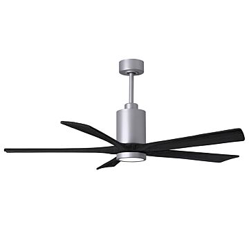 Patricia 6-Speed DC 60" Ceiling Fan w/ Integrated Light Kit in Brushed Nickel with Matte Black blades