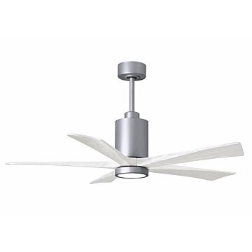 Patricia 6-Speed DC 52" Ceiling Fan w/ Integrated Light Kit in Brushed Nickel with Matte White blades