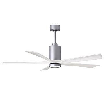 Patricia 6-Speed DC 60" Ceiling Fan w/ Integrated Light Kit in Brushed Nickel with Matte White blades