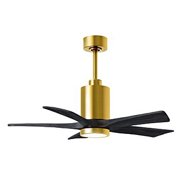 Patricia 6-Speed DC 42" Ceiling Fan w/ Integrated Light Kit in Brushed Brass with Matte Black blades