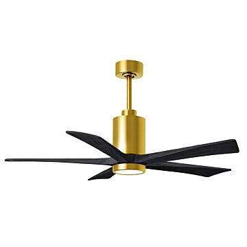 Patricia 6-Speed DC 52" Ceiling Fan w/ Integrated Light Kit in Brushed Brass with Matte Black blades