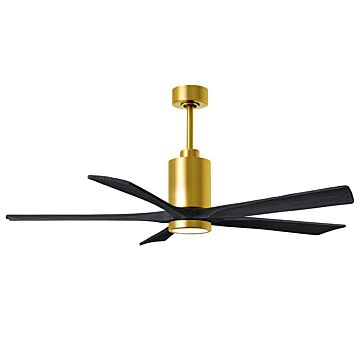 Patricia 6-Speed DC 60" Ceiling Fan w/ Integrated Light Kit in Brushed Brass with Matte Black blades