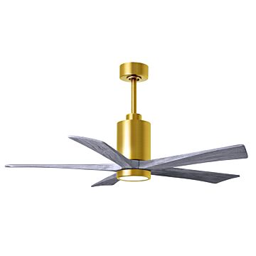 Patricia 6-Speed DC 52" Ceiling Fan w/ Integrated Light Kit in Brushed Brass with Barnwood Tone blades