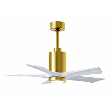 Patricia 6-Speed DC 42" Ceiling Fan w/ Integrated Light Kit in Brushed Brass with Matte White blades
