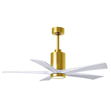 Patricia 6-Speed DC 52" Ceiling Fan w/ Integrated Light Kit in Brushed Brass with Matte White blades