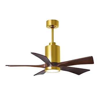Patricia 6-Speed DC 42" Ceiling Fan w/ Integrated Light Kit in Brushed Brass with Walnut Tone blades