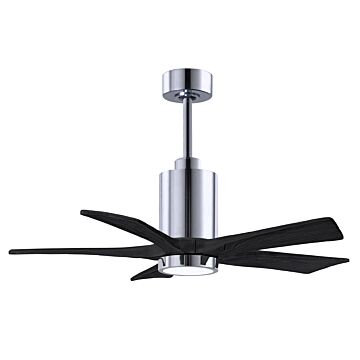 Patricia 6-Speed DC 42" Ceiling Fan w/ Integrated Light Kit in Polished Chrome with Matte Black blades