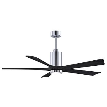 Patricia 6-Speed DC 60" Ceiling Fan w/ Integrated Light Kit in Polished Chrome with Matte Black blades